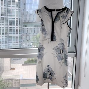 Tory Burch white dress with blue flowers